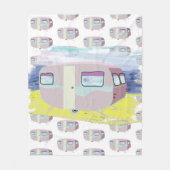 Couverture Polaire Caravane Motif rose mignonne (Devant)