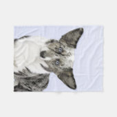 Couverture Polaire Cardigan Welsh Corgi Peinture - Art Chien original (Devant (Horizontal))
