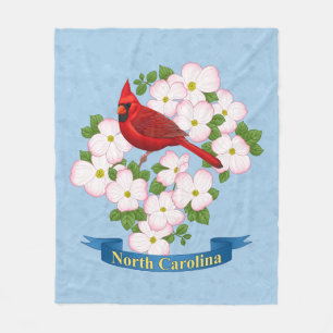Couverture Polaire Cardinal d'État de Caroline du Nord Oiseau Dogwood
