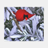 Couverture Polaire Cardinal rouge d'hiver (Devant (Horizontal))