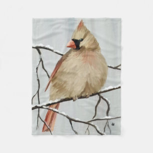 Couverture Polaire Cardinal rouge du Nord en hiver