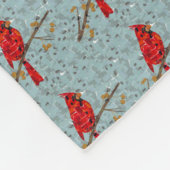 Couverture Polaire Cardinal Rouge, l'oiseau de Noël (Coin)