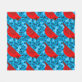 Couverture Polaire Cardinal rouge moderne et vignes sur mesure (Devant (Horizontal))