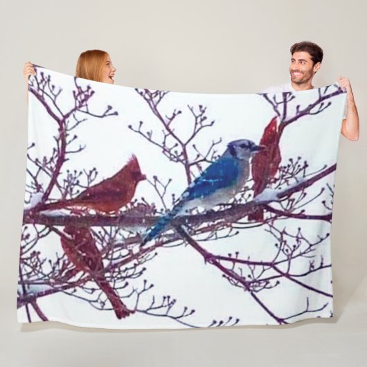 Couverture Polaire CARDINALS et BLUE JAY (En situation)