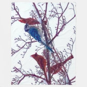 Couverture Polaire CARDINALS et BLUE JAY (Devant)