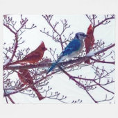 Couverture Polaire CARDINALS et BLUE JAY (Devant (Horizontal))