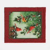 Couverture Polaire Cardinaux du Nord et Holly Red (Devant (Horizontal))
