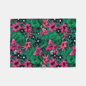 Couverture Polaire Caricature abstraite sans couture joli fleurs vert (Devant (Horizontal))