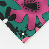 Couverture Polaire Caricature abstraite sans couture joli fleurs vert (Coin)