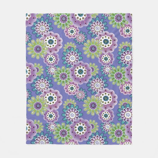 Couverture Polaire Caricature amusante Abstraite fleurs fleuris enfan (Devant)