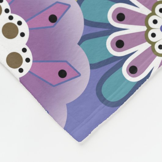 Couverture Polaire Caricature amusante Abstraite fleurs fleuris enfan (Coin)