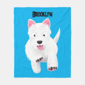 Couverture Polaire Caricature blanche de terrier de l'ouest (Devant)