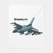 Couverture Polaire Caricature d'avion de chasse militaire (Devant)