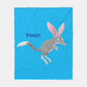 Couverture Polaire Caricature de bilby australien très heureuse (Devant)