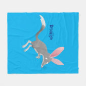 Couverture Polaire Caricature de bilby australien très heureuse (Devant (Horizontal))
