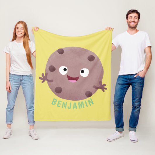 Couverture Polaire Caricature de biscuit à puce en chocolat (En situation)