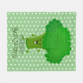 Couverture Polaire Caricature de brocoli dansant Cute kawaii (Devant (Horizontal))