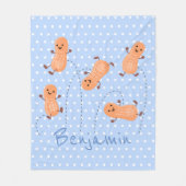 Couverture Polaire Caricature de cacahuètes joyeux sautillant (Devant)