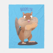 Couverture Polaire Caricature de chipmunk à grosses joues mignonnes (Devant)