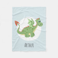 Caricature de dragon vert mignon avec nom Enfants