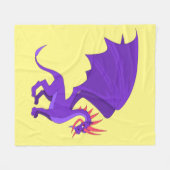 Couverture Polaire Caricature de dragon violet (Devant (Horizontal))