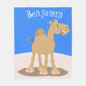 Couverture Polaire Caricature de dromadaire joyeux et souriant (Devant)