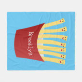 Couverture Polaire Caricature de frites Cute kawaii fast food (Devant (Horizontal))