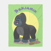 Couverture Polaire Caricature de gros gorilles joyeux (Devant)