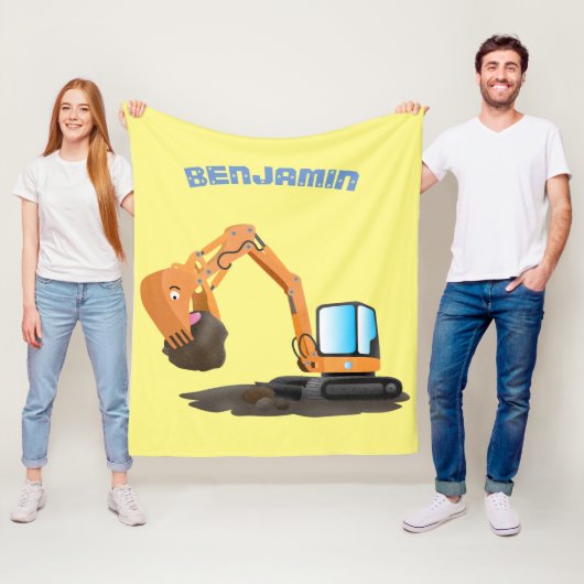 Couverture Polaire Caricature de la pelle orange (En situation)