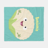 Couverture Polaire Caricature de légume de chou-fleur joyeux (Devant (Horizontal))