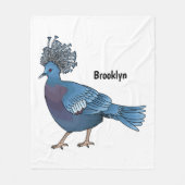 Couverture Polaire Caricature de l'oiseau pigeon couronné Victoria (Devant)