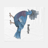 Couverture Polaire Caricature de l'oiseau pigeon couronné Victoria (Devant (Horizontal))