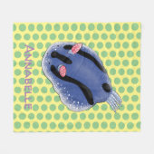 Couverture Polaire Caricature de nudibranche bleu mignon (Devant (Horizontal))