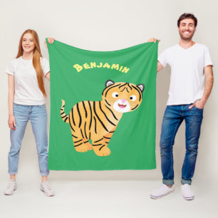 Couverture Polaire Caricature de petit tigre joyeux
