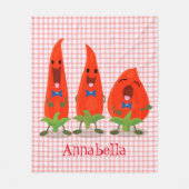 Couverture Polaire Caricature de piments chantants mignons (Devant)