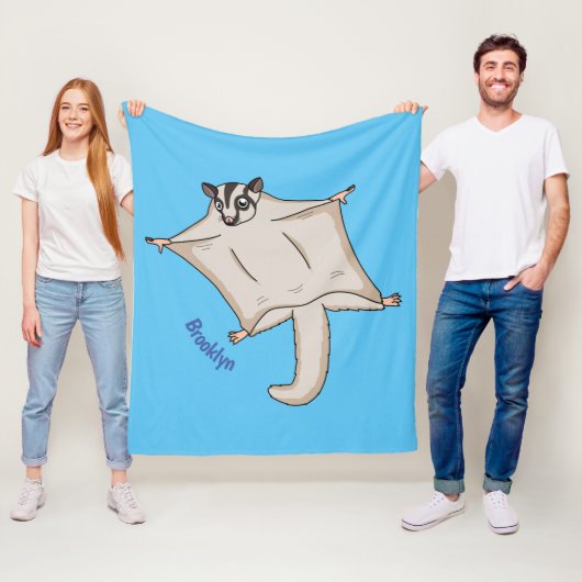 Couverture Polaire Caricature de planeur de sucre volant mignon (En situation)