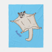 Couverture Polaire Caricature de planeur de sucre volant mignon (Devant)