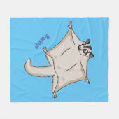 Couverture Polaire Caricature de planeur de sucre volant mignon (Devant (Horizontal))