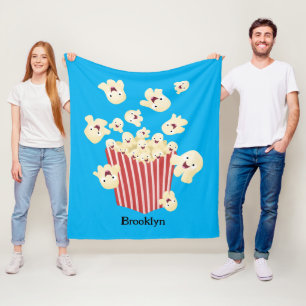 Couverture Polaire Caricature de pop-corn drôles
