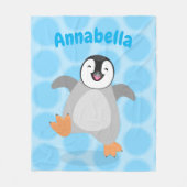 Couverture Polaire Caricature de poussin de pingouin mignon et joyeus (Devant)