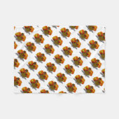 Couverture Polaire Caricature de Thanksgiving Turquie pèlerin (Devant (Horizontal))