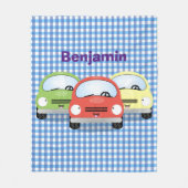 Couverture Polaire Caricature de voitures Cute kawaii (Devant)