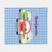 Couverture Polaire Caricature de voitures Cute kawaii (Devant (Horizontal))