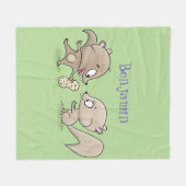 Couverture Polaire Caricature d'écureuils marrants (Devant (Horizontal))