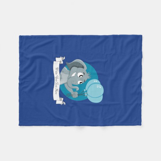 Couverture Polaire Caricature d'éléphant (Devant (Horizontal))