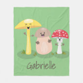Couverture Polaire Caricature des champignons de champignons de cave (Devant)
