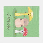 Couverture Polaire Caricature des champignons de champignons de cave (Devant (Horizontal))