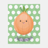 Couverture Polaire Caricature d'oignon marron mignon (Devant)