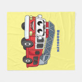 Couverture Polaire Caricature du moteur de feu joyeux (Devant (Horizontal))