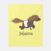 Couverture Polaire Caricature du poney mignon des Shetland (Devant)